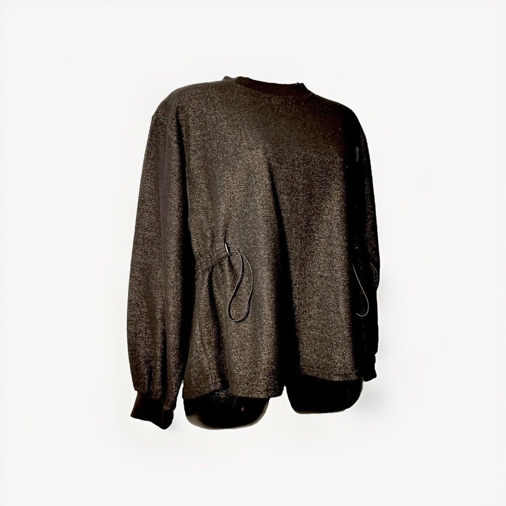BKE Buckle Womens Large Long Sleeve Black Sparkly Cinch Cord Sweatshirt